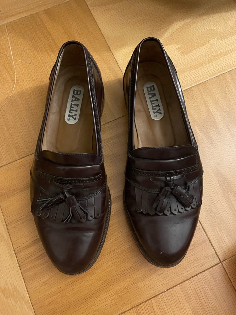 Bally Dark Brown Leather “Moresco” Kiltie Tassel Loafers